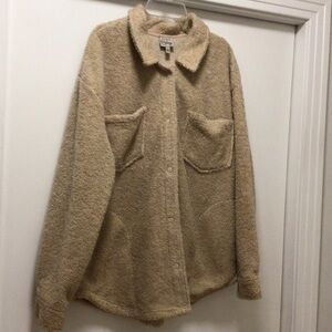 Womens Como Vintage Tan Fleece Button Up